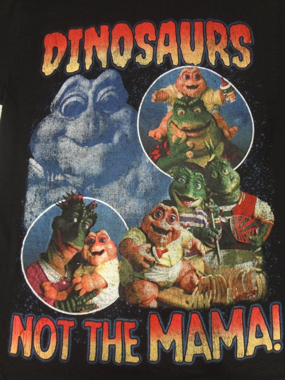 90'S TV SHOW DINOSAURS NOT THE MAMA -  BLACK MEDIUM T-SHIRT L783